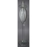 A Large Modern Glass Candle Stick, 48cm high