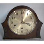 An Edwardian Oak Cased Westminster Chime Mantle Clock