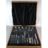 A Cased Collection of White Metal and Mexican Silver Cutlery, Stamped