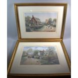 A Pair of Gilt Framed Limited Edition Prints by R Sinim, "Church Lane" and "Tillington Farm", Both
