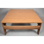 A 1970's Square Teak Coffee Table with Formica Top, 79.5cm