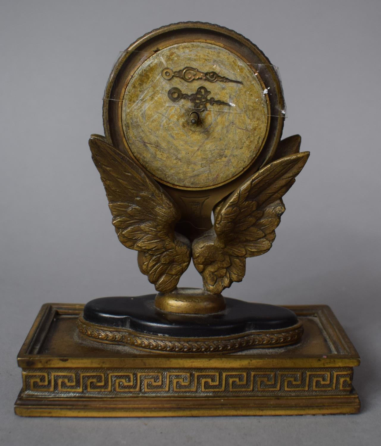 A Small French Bronze Second Empire Mantel Clock in the Form of a Pair of Wings Supporting