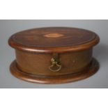 An Inlaid Oval Walnut Jewellery Box, 21.56cms Wide