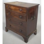 A Mid 19th Century Mahogany Commode in the Form of a Four Drawer Chest, 69cm wide