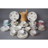 A Collection of Coalport, Cauldon, Crown and Foley Tea Wares Together with a Sylvac Heron Jug (AF)