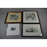 A Collection of Framed Mounted Canal Prints
