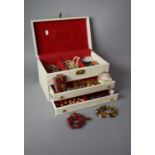 A Mid 20th Century Jewellery Box Containing Costume Jewellery