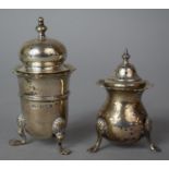 Two Silver Pepper Pots, Birmingham 1809 and 1905