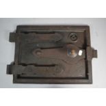 A Late 19th Century Cast Iron Range Oven Door, 40cm Wide