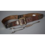 A Victorian Leather Belt Having Multiple Silver Mounts to Include London 1873 Together with a Pair