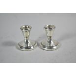 A Pair of Small Silver Candlesticks, Birmingham 1982, 5.5cm high