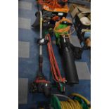 A Petrol Strimmer, Electric Strimmer and Leaf Blower (all untested)