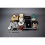 A Tray of Sundries to Include Glass Perfume Bottle, Dragonfly Decorated Scent Bottle, Circular