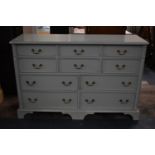 A Modern Painted Chest of Six Short and Four Long Drawers, Bracket Feet, 144cm wide