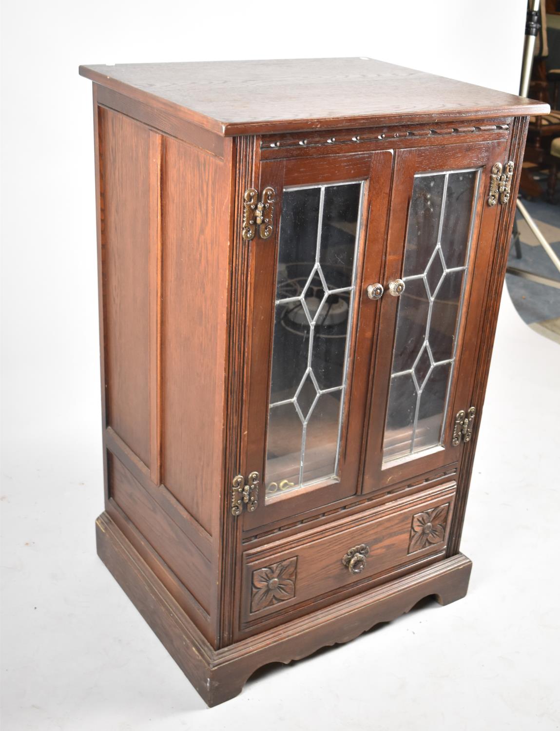 An Old Charm Lead Glazed Music Cabinet, 59cm wide - Image 2 of 4