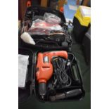 A Cased Black and Decker Electric Drill and a Sander