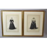 A Pair of Gilt Framed French Prints, Marguerite and Mademoiselle De Limeuil