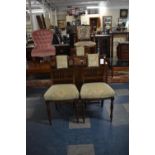 A Mid 20th Century Oak Drop Leaf Table, Iron Burn Mark to Top, Together with Three Edwardian Side