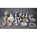 A Collection of Ceramics to include Portmeirion Botanic Garden Vase, Jug, Coalport Mask Head Jug,