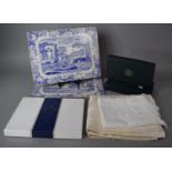A Collection of Various Table Mats, Table Lines, Laura Ashley Lace, Blue and White Italian Pattern