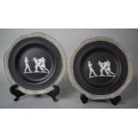 A Pair of Prattware Decorated Plates Depicting Classical Figures in Boxing Match, 22.5cm diameter