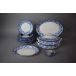 A JMW and Sons Hanley Maltese Pattern Part Dinner Set to Include Plates, Lidded Tureen, Graduated