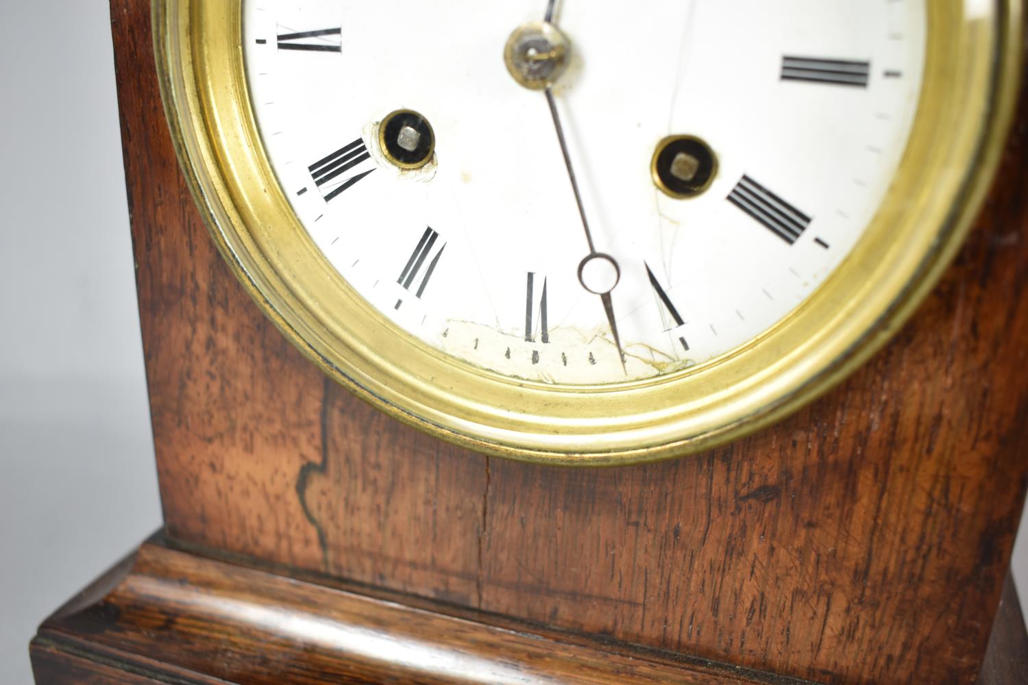 A Late 19th Century Rosewood Cased Mantle Clock in Need of Some Restoration, 22.5cm High - Image 2 of 3