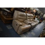 A Two Piece Leather Suite Comprising Reclining Two Seater Settee and Matching Reclining Armchair