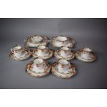 A Edwardian Pattern Teaset by Sutherland Comprising Two Cake Plates, Six Cups, Eleven Saucers, Six