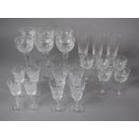 A Collection of Glassware to Include Six Cut Glass Royal Brierley Wines, Four Sherries Together a