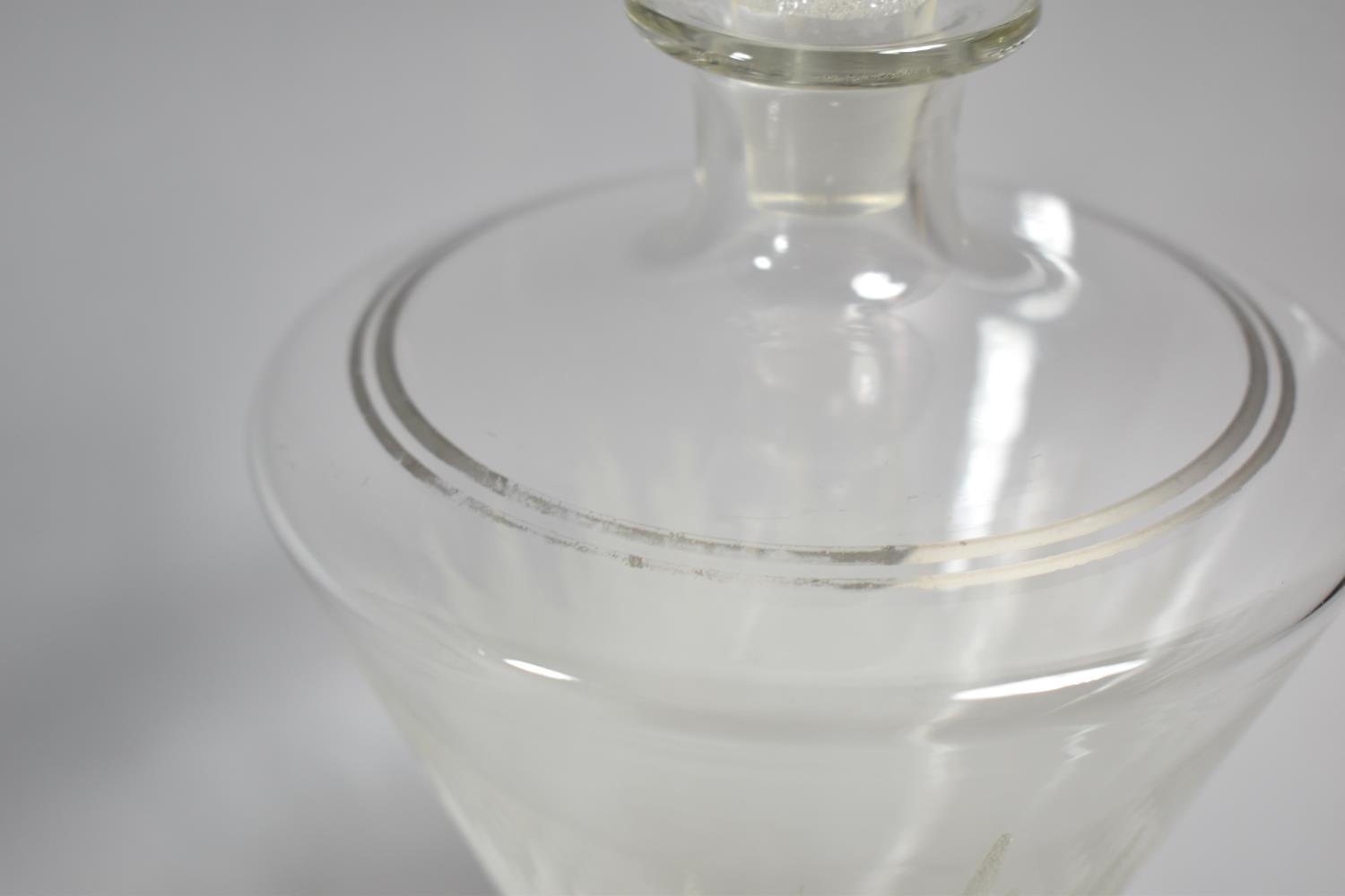 An Interesting Art Deco Hand Blown Glass Decanter with Acid Etched Frosted Decoration on Footed - Image 3 of 3