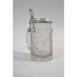 A 19th Century Half Litre Lager Stein with Engraved Pewter Top by Goldzinger, Metz, the Body