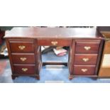 A Modern Kneehole Dressing Table with Centre Long Drawer and Three Short Drawers Either Side,