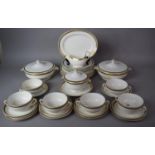 A Collection of Minton White and Gilt Part Dinner Service to Include Two Lidded Tureens, One