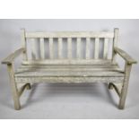 A Vintage Wooden Garden Wooden Bench, 128cm Wide