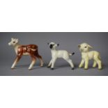 A Beswick Calf and Lamb Together with Goebels Lamb