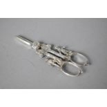 A Pair of Silver Grape Scissors, London 1970 by Roberts & Done
