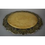 A Pierced Silver Plate Oval Wooden Bread Board, 35cm wide