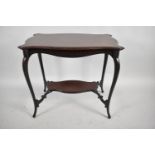 An Edwardian Mahogany Shaped Rectangular Topped Occasional Table with Stretcher Shelf, 76cm Wide