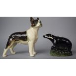 A Glazed Dog and Badger Ornaments
