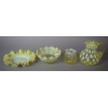 A Collection of Four Pieces of Hand Blown Late 19th Century Stourbridge Opalescent Glass to