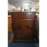 A Modern Stag Mahogany Bedroom Chest of Three Short and Four Long Drawers, Base Drawer Requires