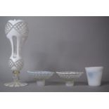 A Collection of 19th Century Glassware to Include a Pair of Moulded Opalescent Glass Sweetmeat