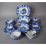 A Collection of Blue and White to include Woods ware Part Tea set, Copeland Spode Italian Pattern
