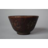 A Chinese Heavy Bronze Tea Bowl, with Six Character Mark to Base, 5cm high and 8cm Diameter