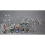 A Collection of Modern Glassware to include Two Thomas Webb Martini Glasses, Five Laura Ashley