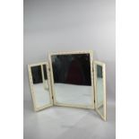 A Mid 20th Century Cream and Gilt Triple Dressing Table Mirror, 48cm high