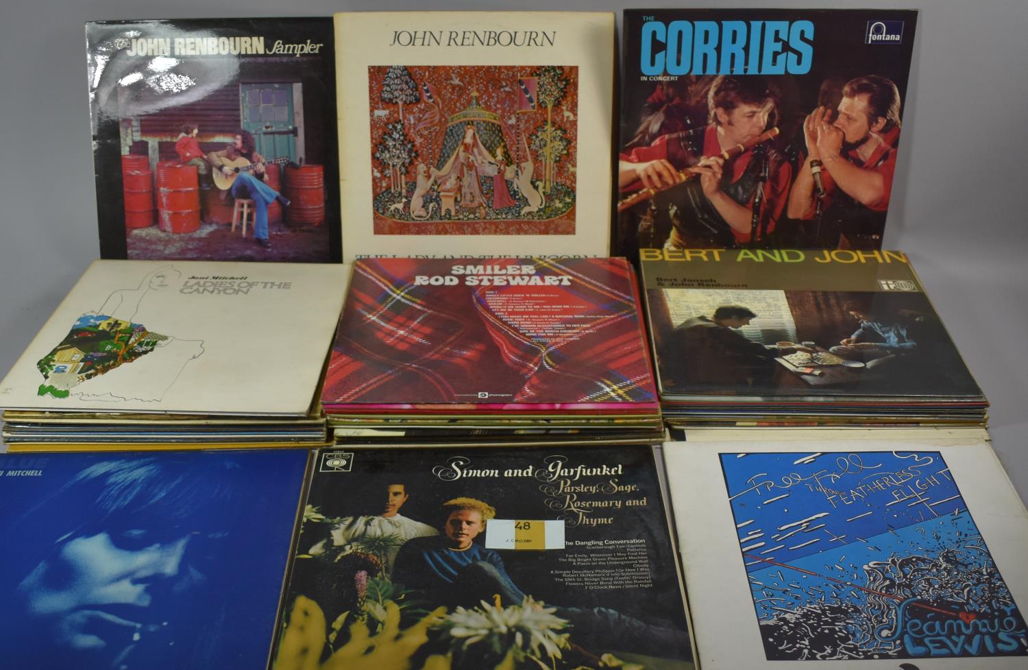 A Collection of 33rpm Records to Include Pentangle, John Renbourn, Simon and Garfunkel, Rod Stewart,