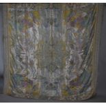 A Modern Silk Embroidered Middle Eastern Throw, 208cm x 205cm