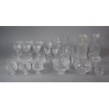 A Collection of Cut Glassware to Include Brandy Balloons, Highball Tumblers, Six Edinburgh Wines,